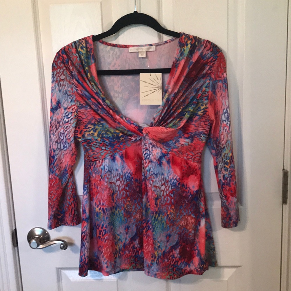Boston Proper Bright Animal Baby Doll Top New